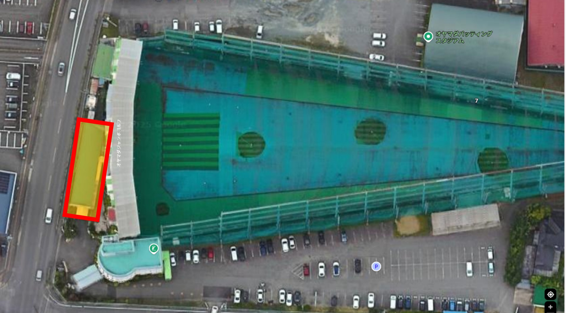 解体工事場所（赤枠内）